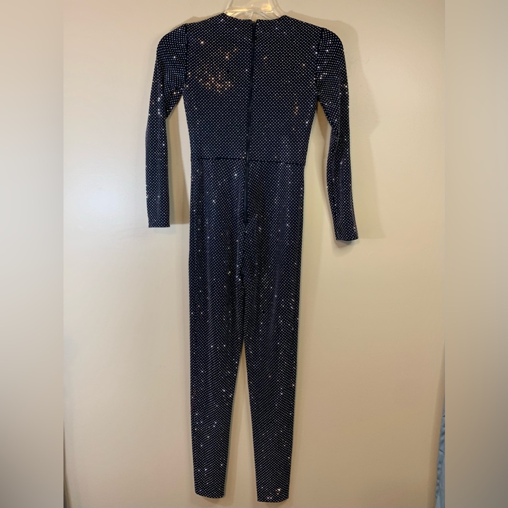 Alice + Olivia black Freddie beaded long sleeve catsuit jumpsuit. Size 2 - Picture 6 of 14